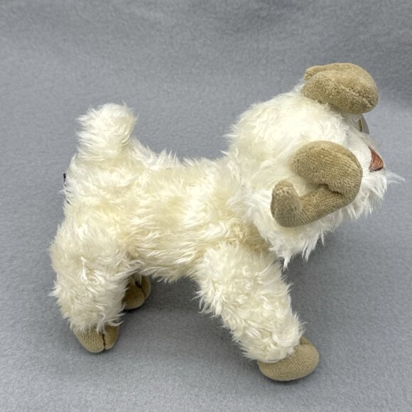 Ramsey Lamb Ram Fuzzy Horns Attic Treasures Off White Plushie TY 1993 Posable 6" - Picture 3 of 10